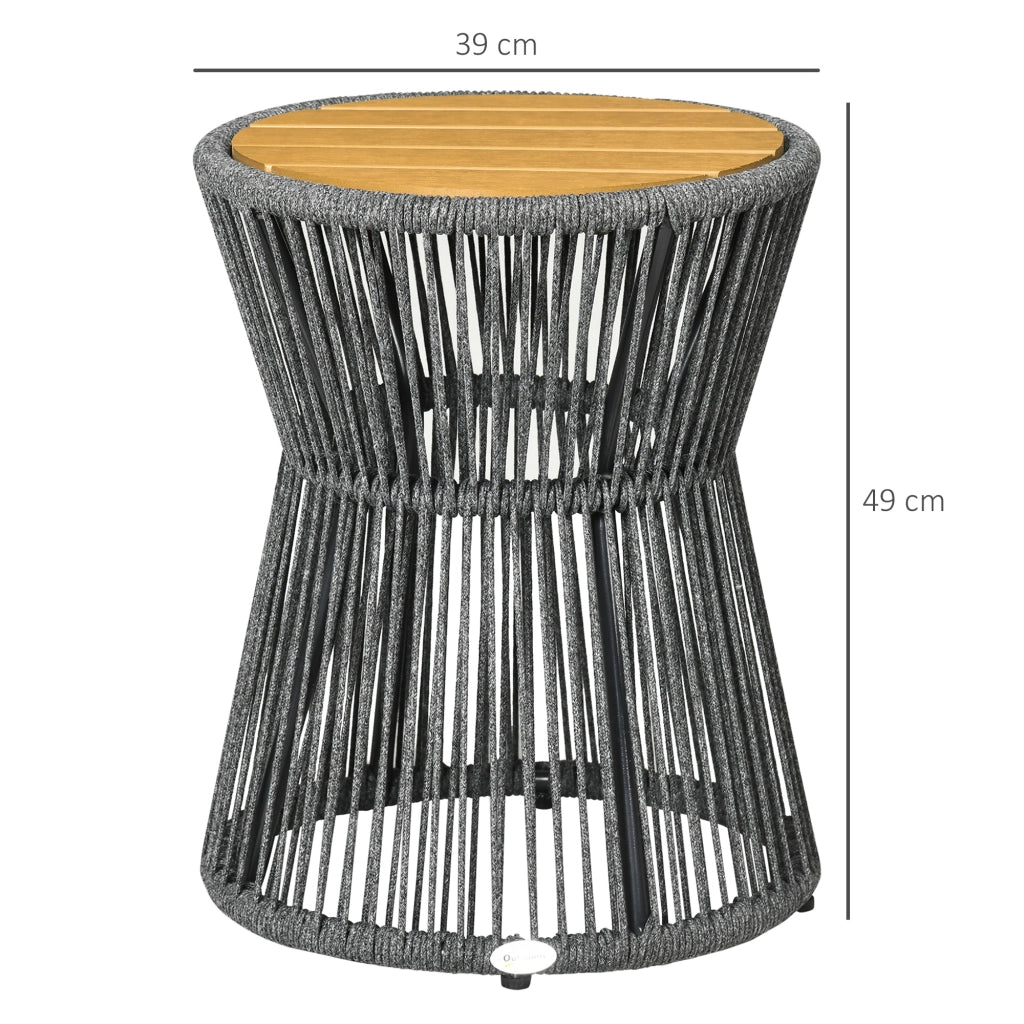 Tavolino da giardino in polyrattan ¨C zephmum ¨C 39x39x49 cm, nero + naturale