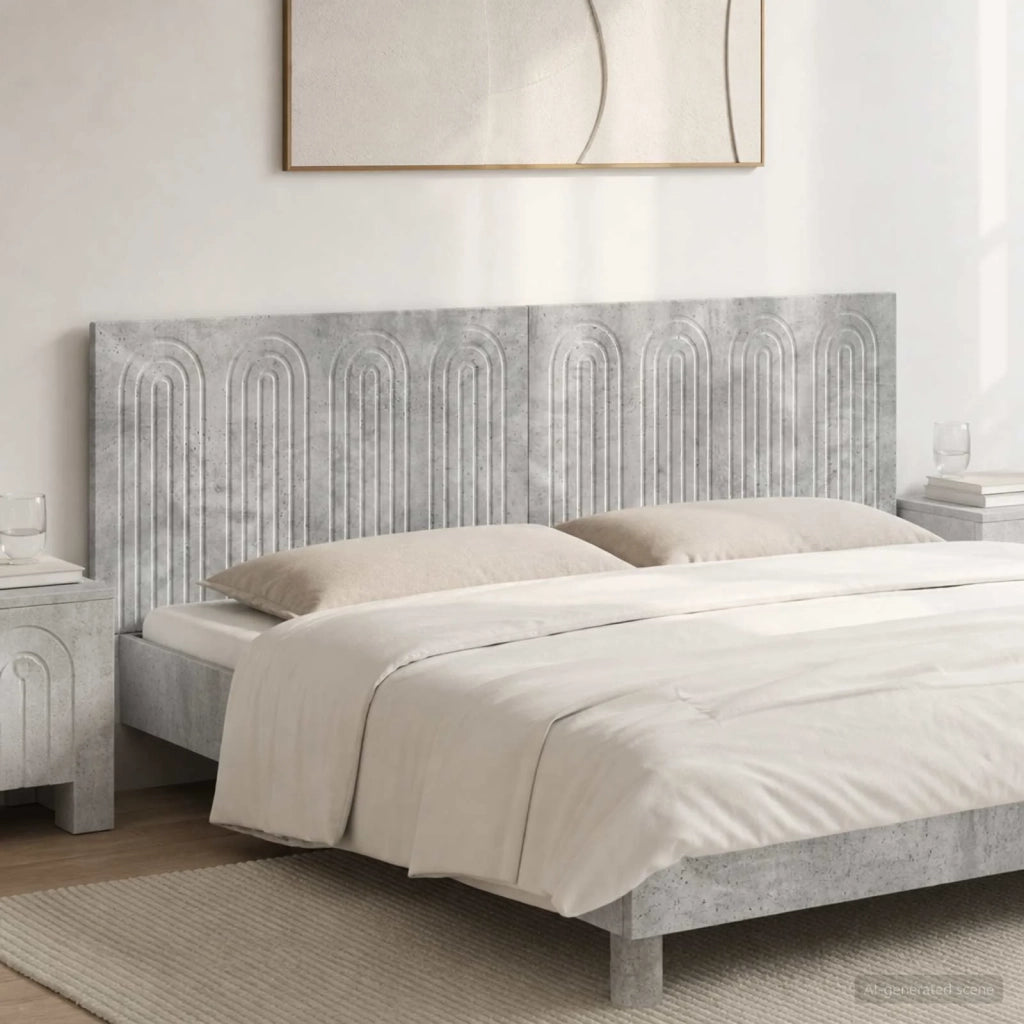 Testiera da Muro ALKMAAR Grigio Cemento Legno ingegnerizzato 896278