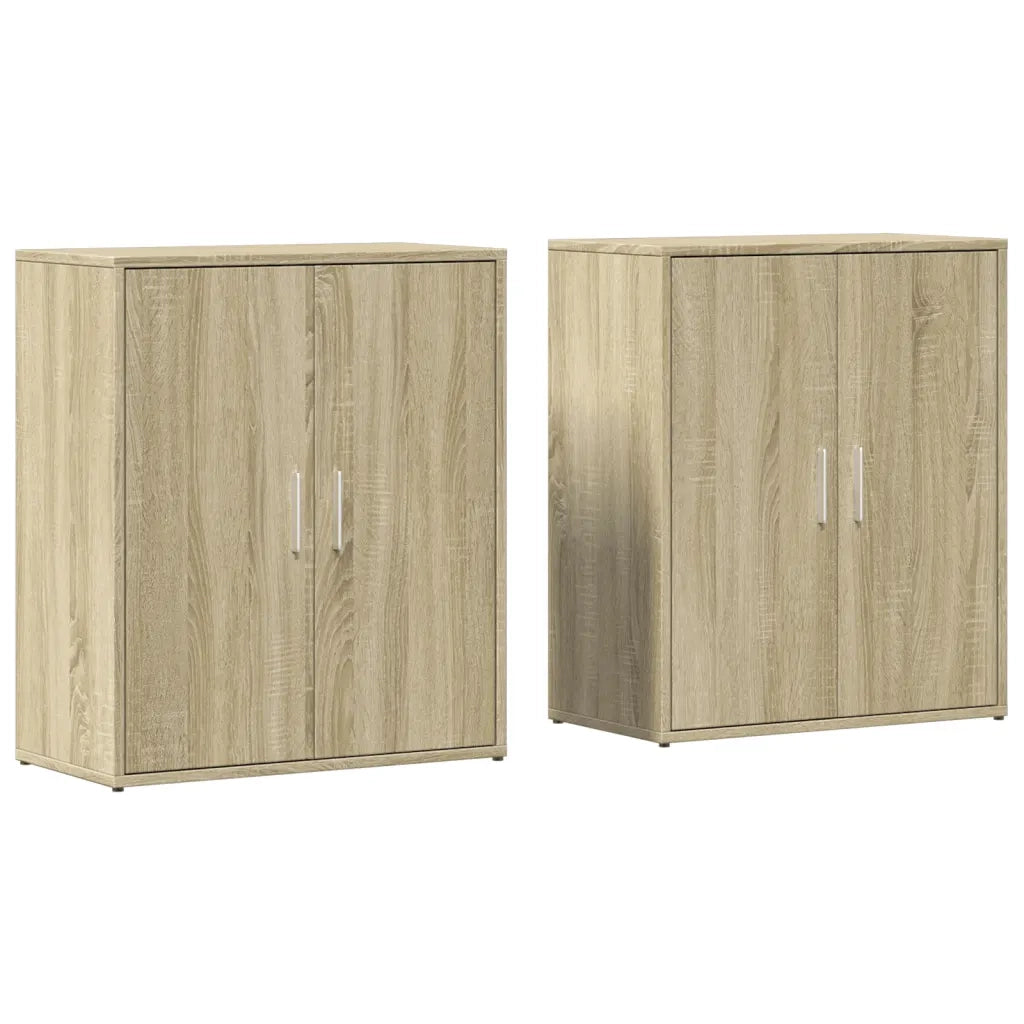 Credenze 2 pz | Madia | Buffet da pranzo | Armadio da pranzo Rovere Sonoma 60x31x70 cm in Legno Multistrato