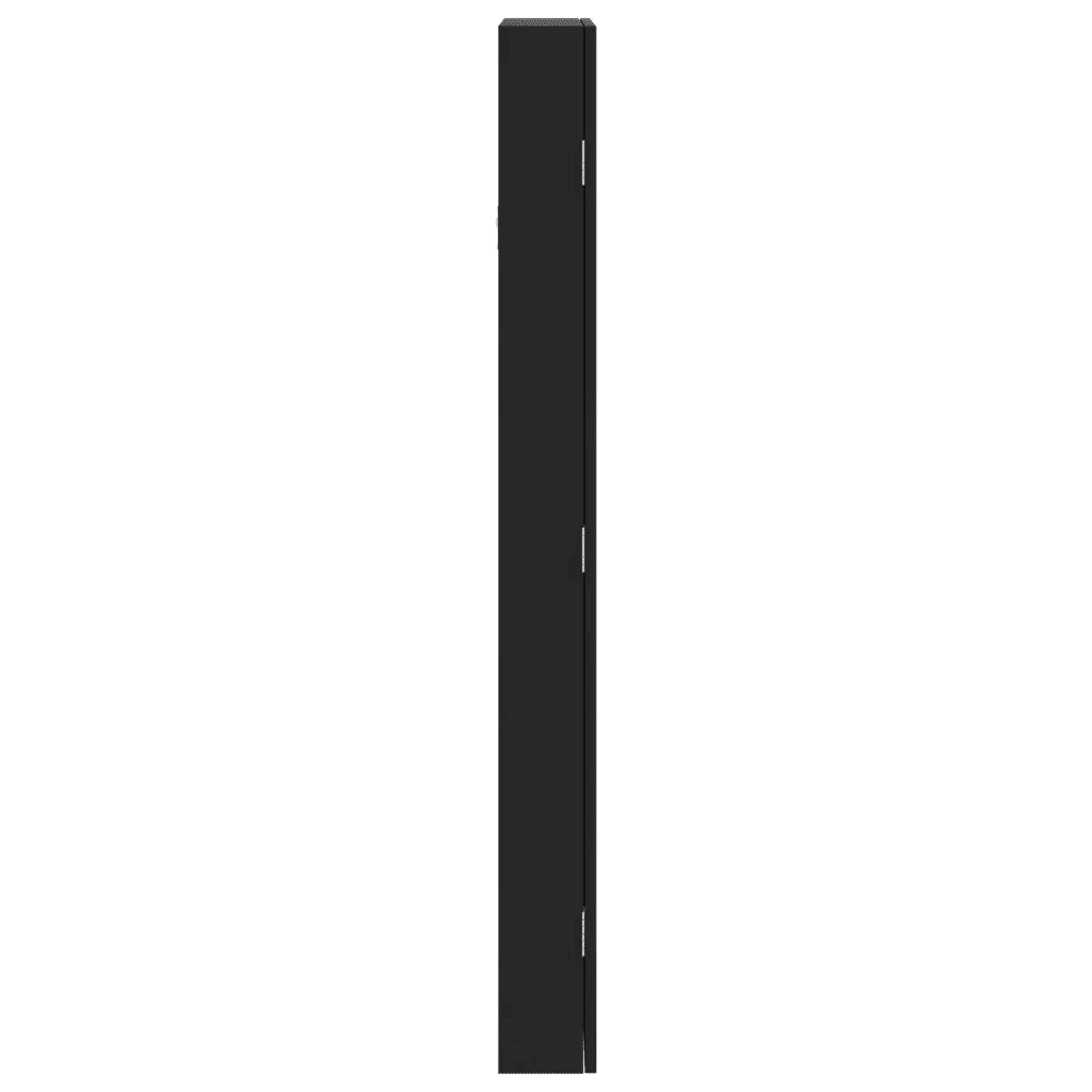 Armadio Portagioie a Specchio con Luci LED a Parete Nero CFW9568820