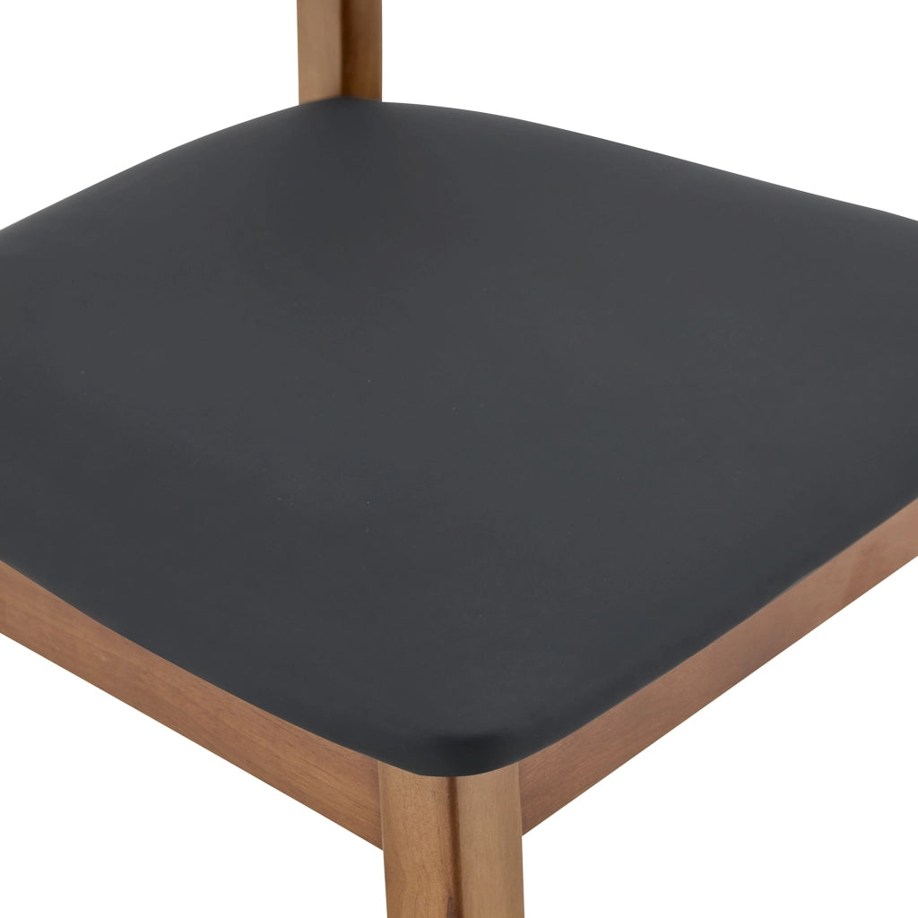 Set di 2 sedie da pranzo ovali con schienale in legno e seduta imbottita, nero