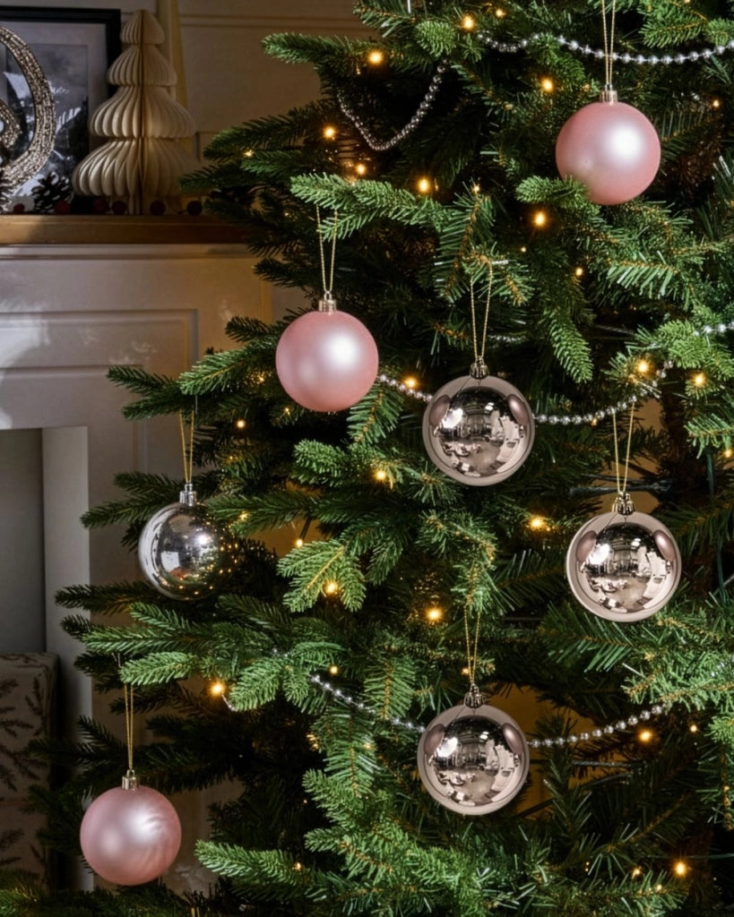 Set di 36 palline di Natale in plastica Decorazioni natalizie Decorazioni per l'albero di Natale Stile moderno Oro