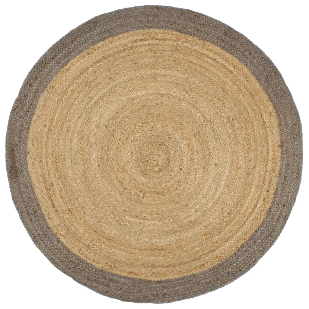 Tappeto Lavorato a Mano in Juta con Bordo Grigio 180 cm cod mxl 70811