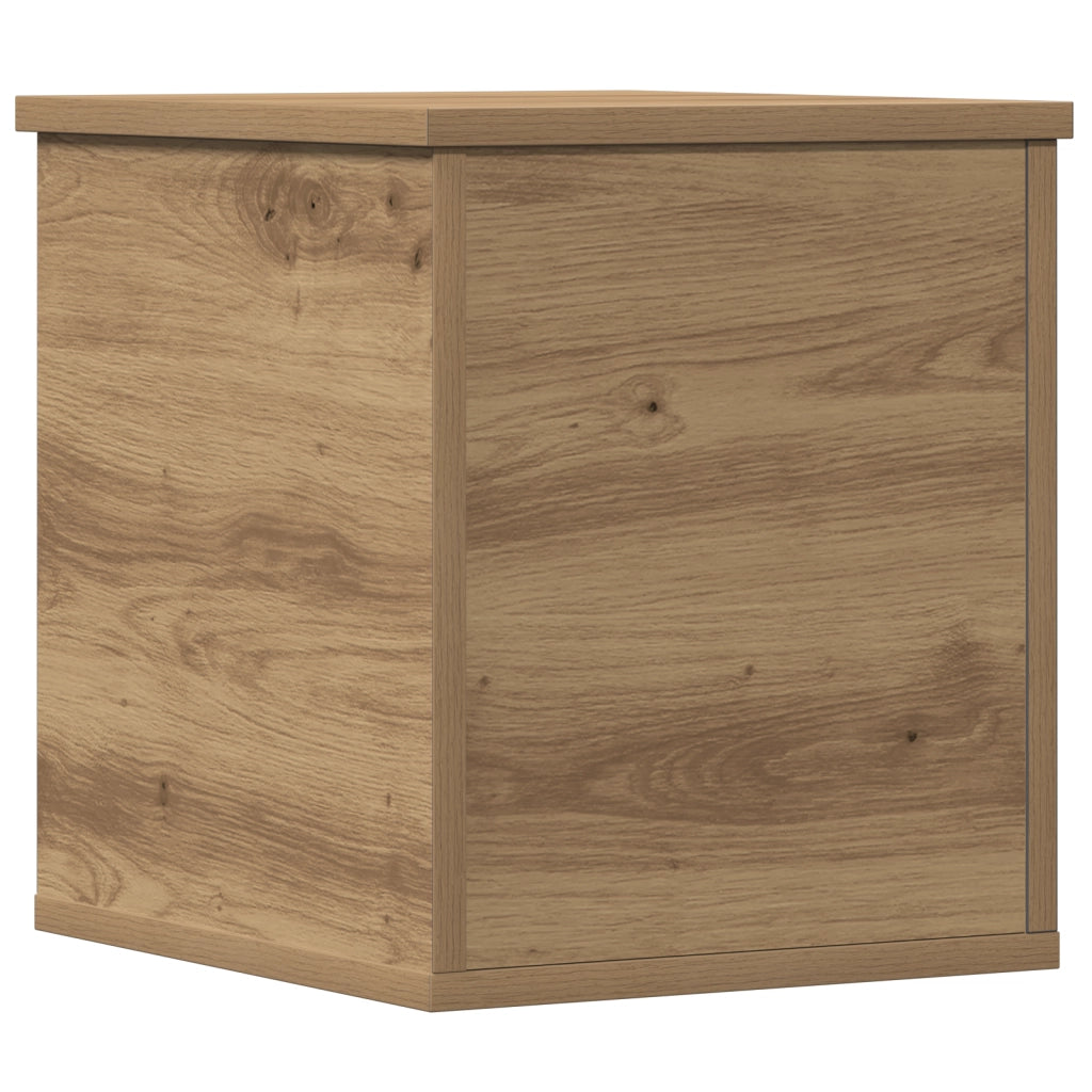 Scatola di Stoccaggio  in Rovere Artigianale 30x35x35 cm in Legno Ingegnerizzato