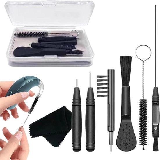 Set di pulizia per apparecchi acustici e accessori - Kit di manutenzione per apparecchi acustici - Set di pulizia con scatola di conservazione - Strumenti di pulizia per la pulizia