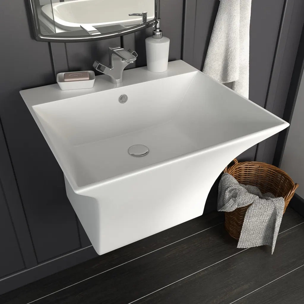 Lavabo a Parete in Ceramica Bianco 500x450x410 mm CFW9570495