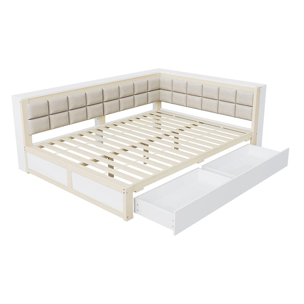 Divano letto legno 140x200cm?- Xylo - pino cassetto naturale