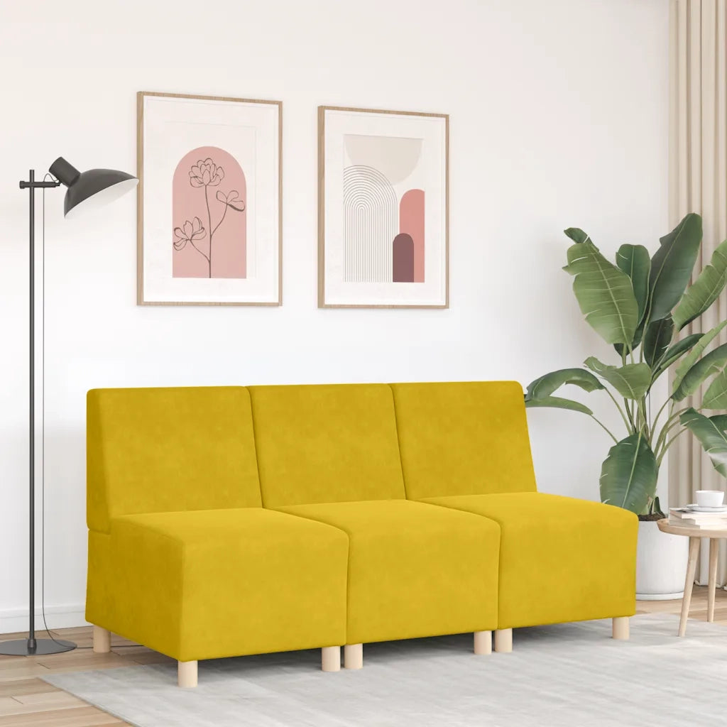 Divano componibile senza braccioli giallo 55 cm in velluto 4108486