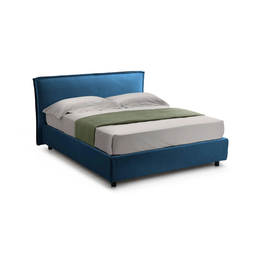 Brozolo, Letto Singolo Materasso Incluso Made in Italy, blu