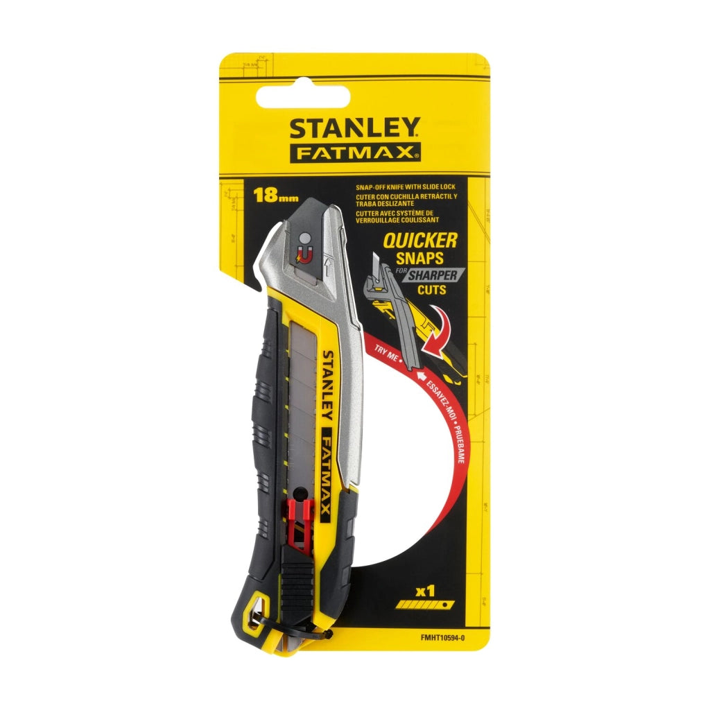 Cutter Stanley FATMAX FMHT10594-0 18mm con Cursore Autobloccante e Spezzalama