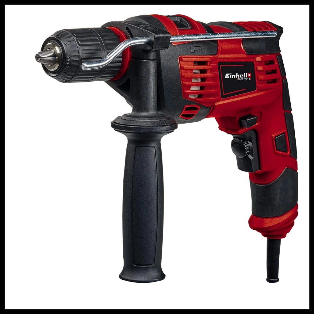 Trapano a Percussione Einhell TC-ID 720/1 E Kit Foratura Legno Muro 5 Punte 720W