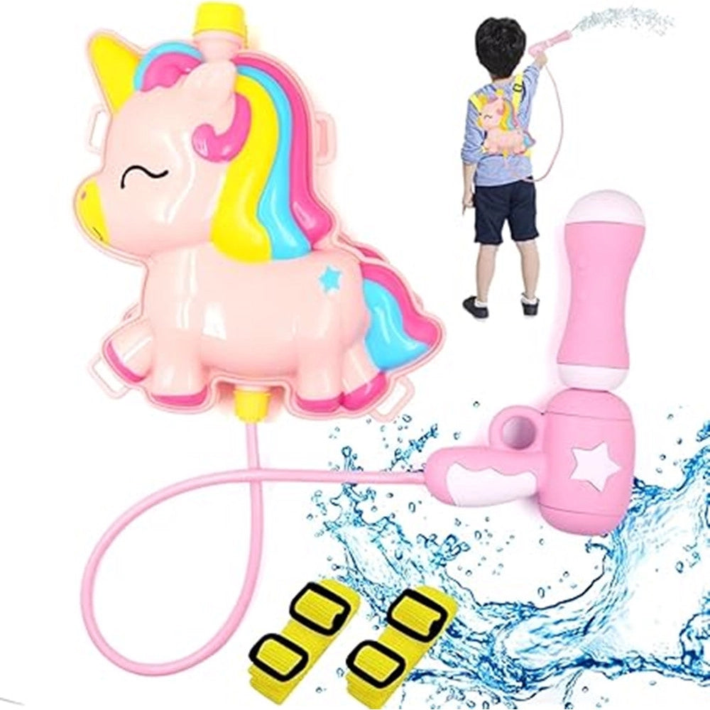 Trade Shop - Zaino Pistola Spara Acqua Per Bambini Gioco Serbatoio Da 2 Lt Estate Unicorno 6726038 -