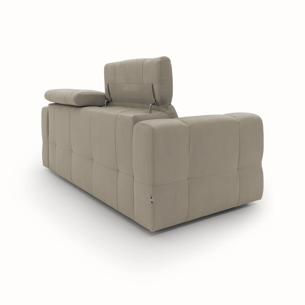Kronos Divano con estraibile e poggiatesta reclinabili in morbida microfibra impermeabile T11 173 cm tortora