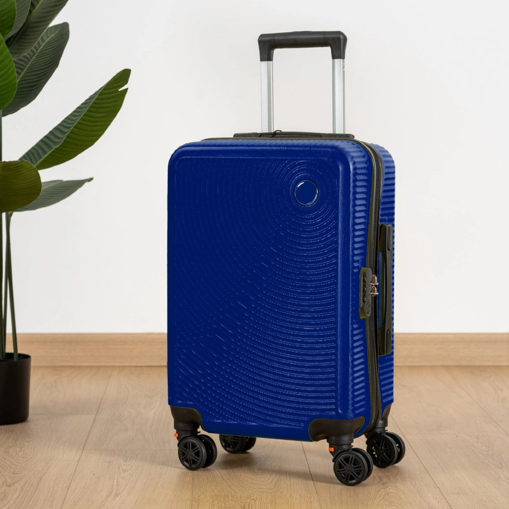 Trolley Bagaglio Mano Rigido 54x33x22 Piccolo Ultraleggero Valigia In Abs Con 4 Ruote Rimovibili Manico Chiusura Di Sicurezza Per Compagnie Low Cost Economy Zaino Da Viaggio Blu Royal