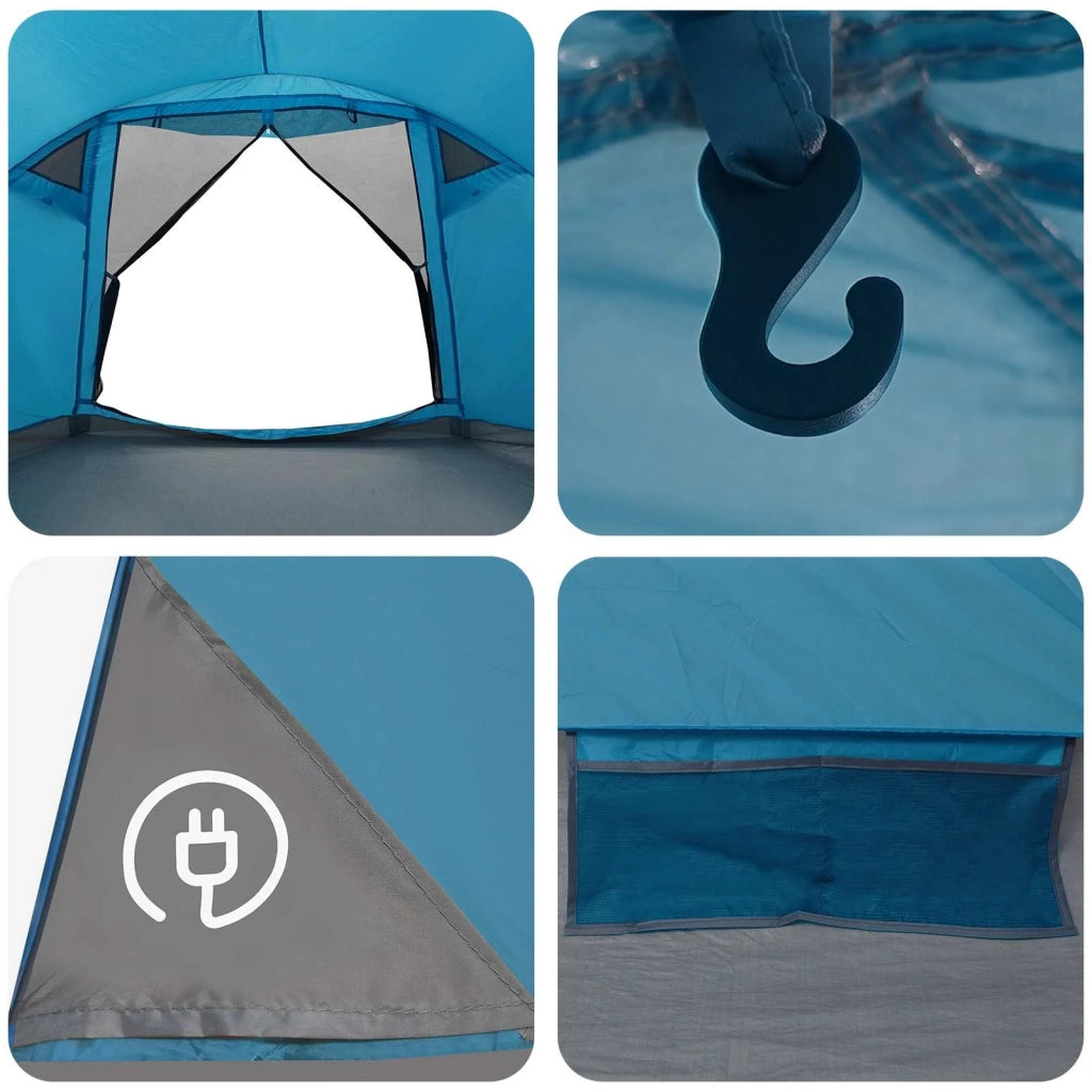 Tenda Capanna con tetto Blu 6 persone Poliestere e Acciaio 42028584