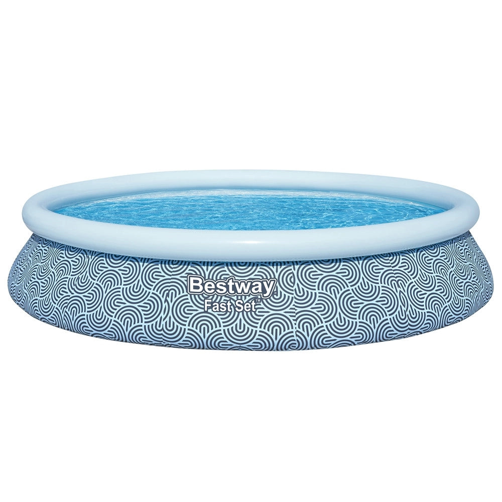 Trade Shop - Piscina Fuori Terra Fast Set Con Pompa Filtro ø457x84cm Design Geometrico Rotonda 57313 -