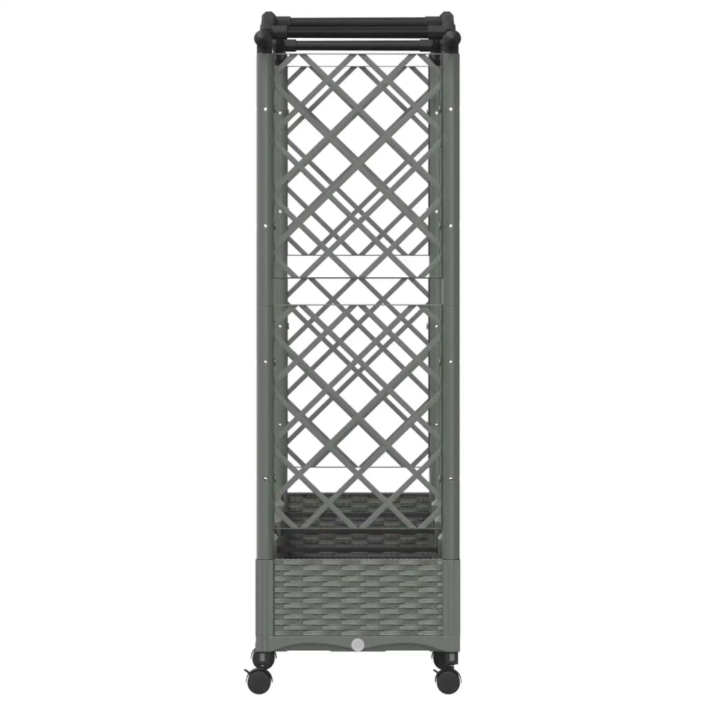 Letto Rialzato con Griglia e Tetto Grigio Chiaro PP 3423151
