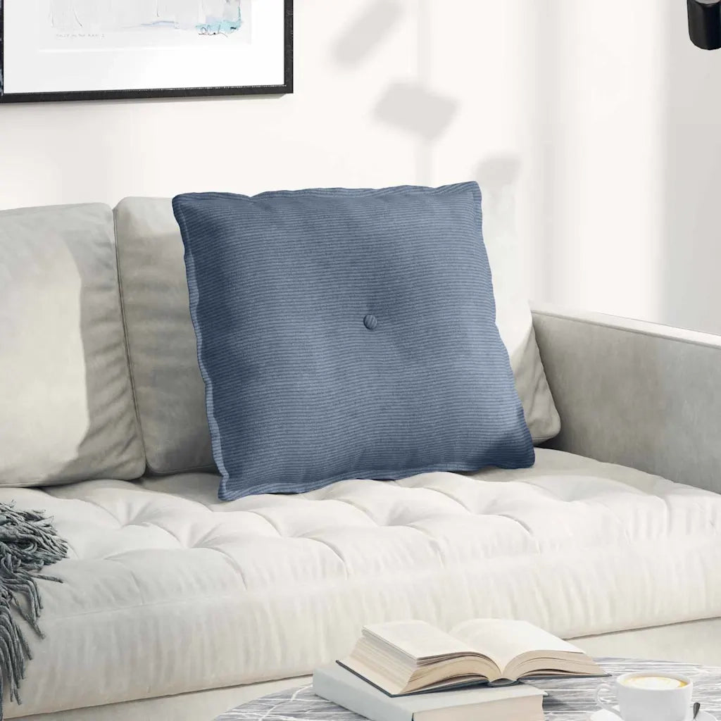 Cuscino per Schiena Blu 60 x 50 cm Tessuto in Cords