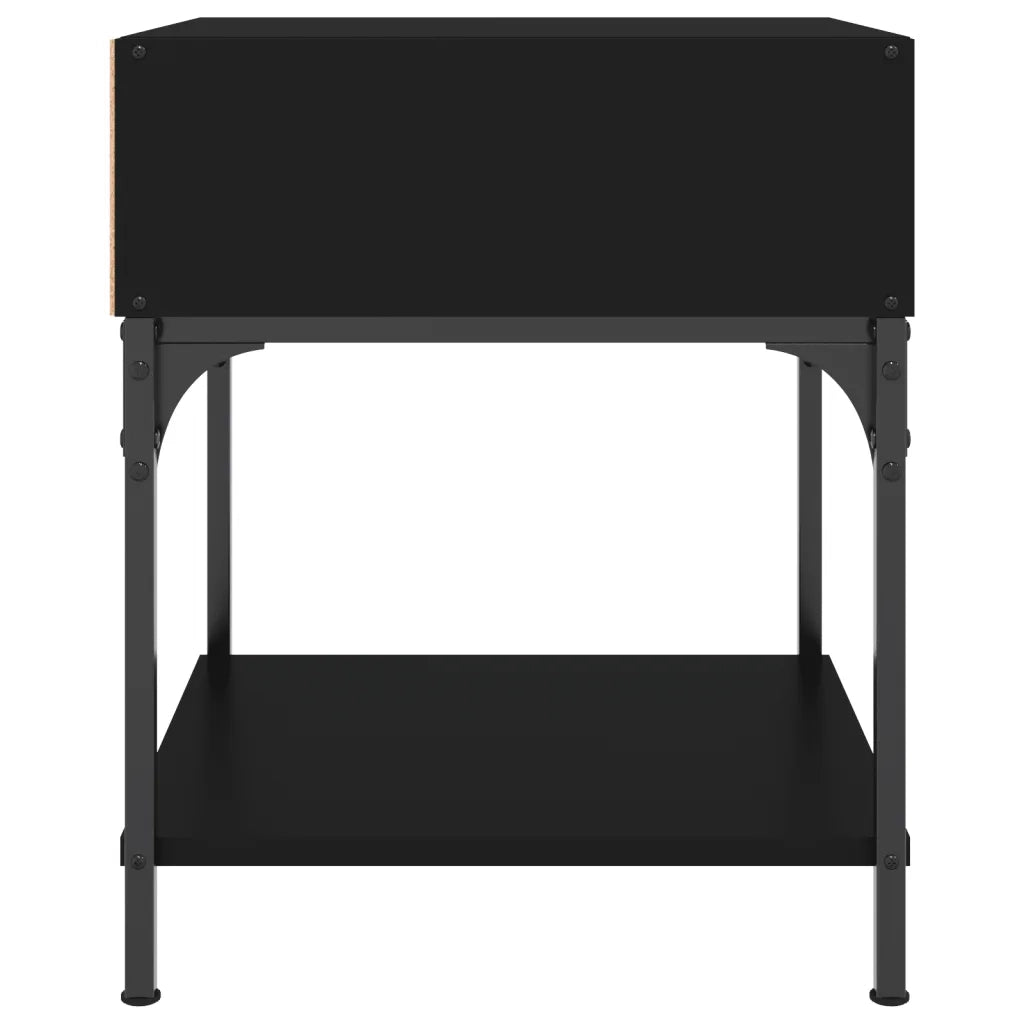 Comodini 2 pz Neri 40x41x50 cm in Legno Multistrato