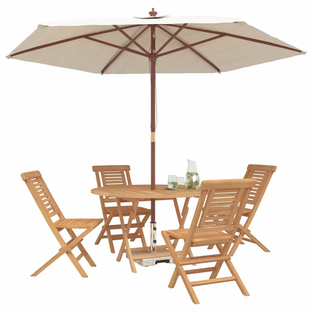 Set da Giardino 5 pz Marrone Legno di teak solido 3437368