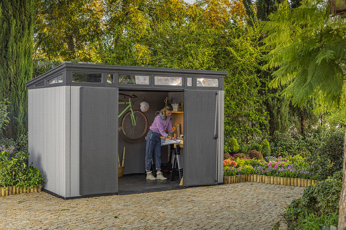 Casetta da Giardino Porta Attrezzi 342x218x226 cmin Duotech Keter Artisan 11x7 Grigia