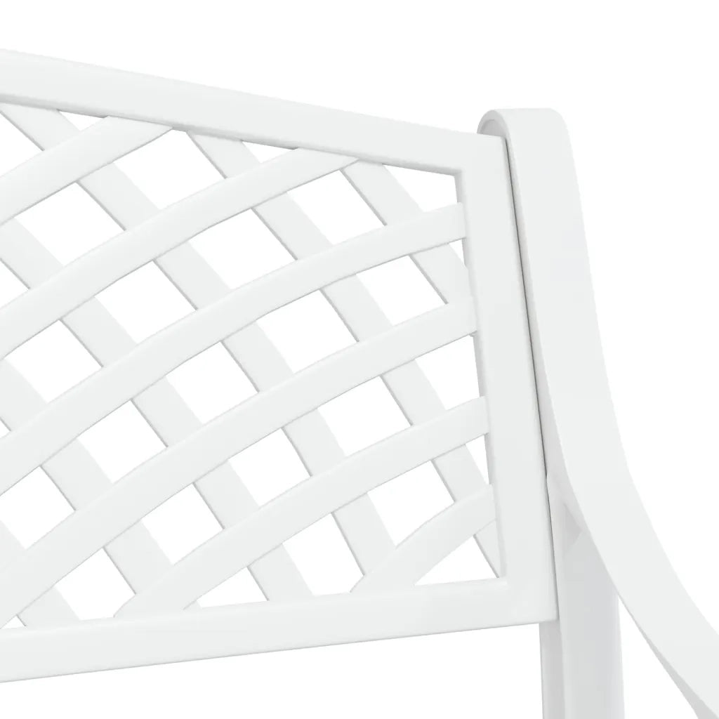 Panchina da Giardino 102 cm in Alluminio Pressofuso Bianco 317746