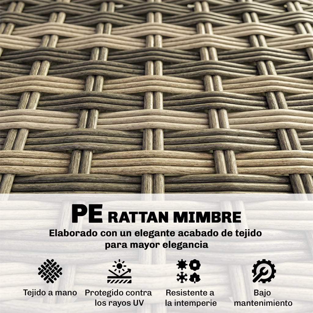 Set Giardino Rattan 5 Pezzi con Cuscini ¨C Zephmum ¨C Grigio