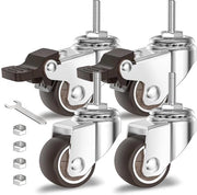 Zwenkwielen per ruote per mobili 25mm ruote mobili con gomme ruote di trasporto con freni M6-1 x 20mm (diametro di gommatura 6mm, lunghezza di gommatura 20mm) carico massimo totale 40kg (2 con freni e 2 senza)