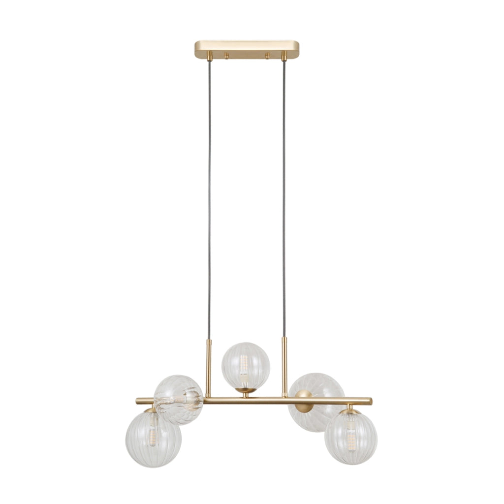 Sospensione decorativa Toledo ottone vetro sfere 5xG9 5W Italux