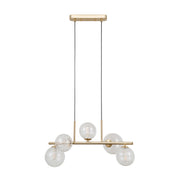 Sospensione decorativa Toledo ottone vetro sfere 5xG9 5W Italux