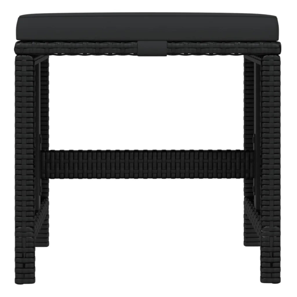 Set da Pranzo da Giardino 19 pz con Cuscini in Polyrattan Nero cod mxl 42934