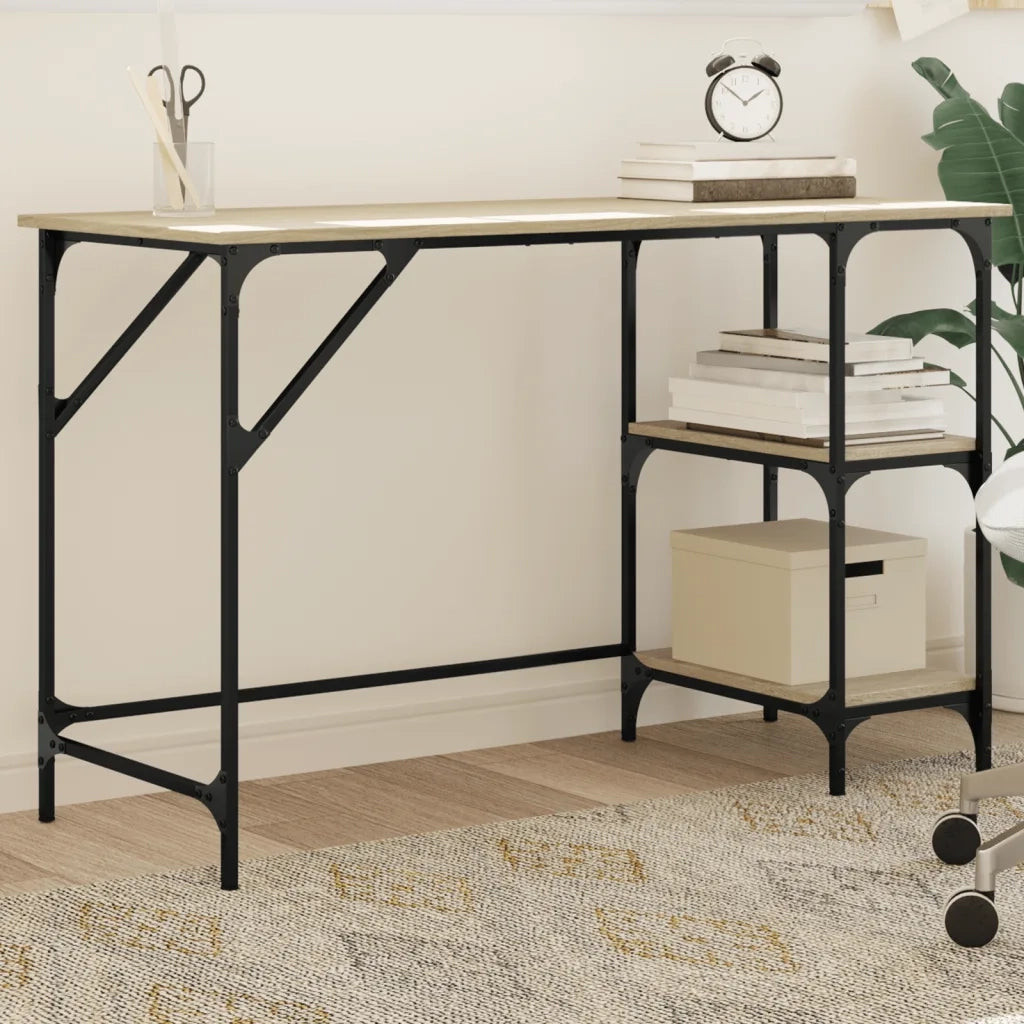 Scrivania | Tavolo da Ufficio Rovere Sonoma 120x50x75cm Metallo e Legno Multistrato