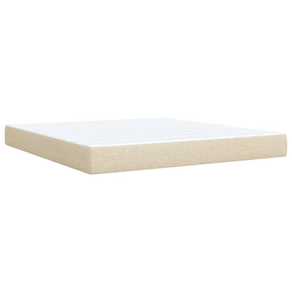 vidaXL Giroletto a Molle con Materasso Crema 180x200 cm in Tessuto