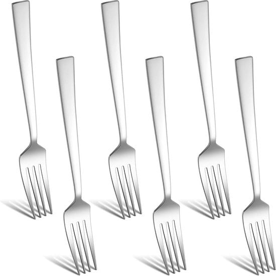 6 forchette in acciaio inossidabile da tavola 19 cm forchette da dessert forchette da dessert - lucido a elevata finitura e resistente all'acqua calda del lavastoviglie