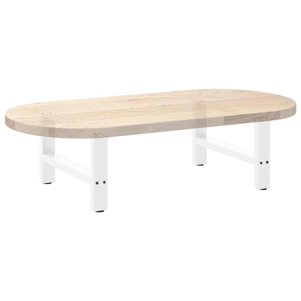 Set di 2 gambe per tavolino da caffè moderne con piedini regolabili 70 x 31 cm acciaio bianco 02_0057509