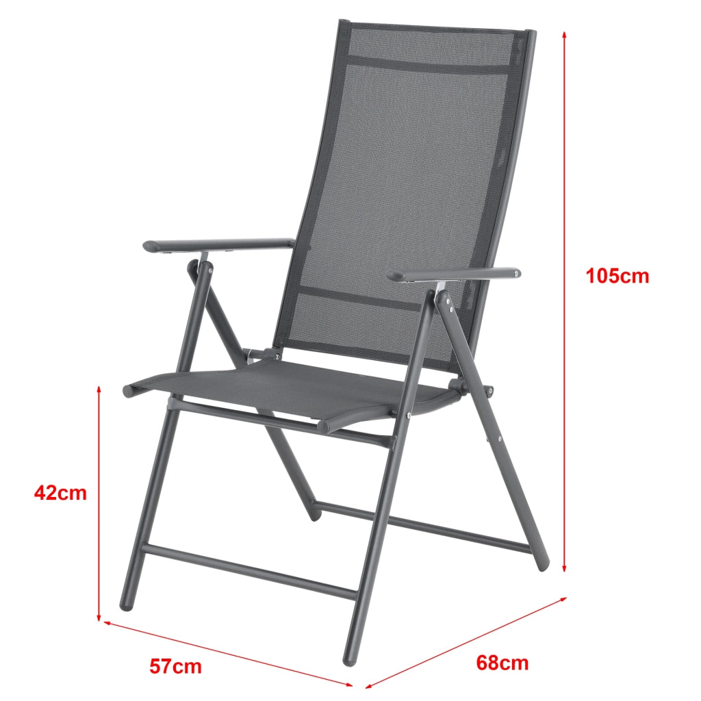 Set di 2 sedie da giardino con braccioli grigio scuro 03_0009602