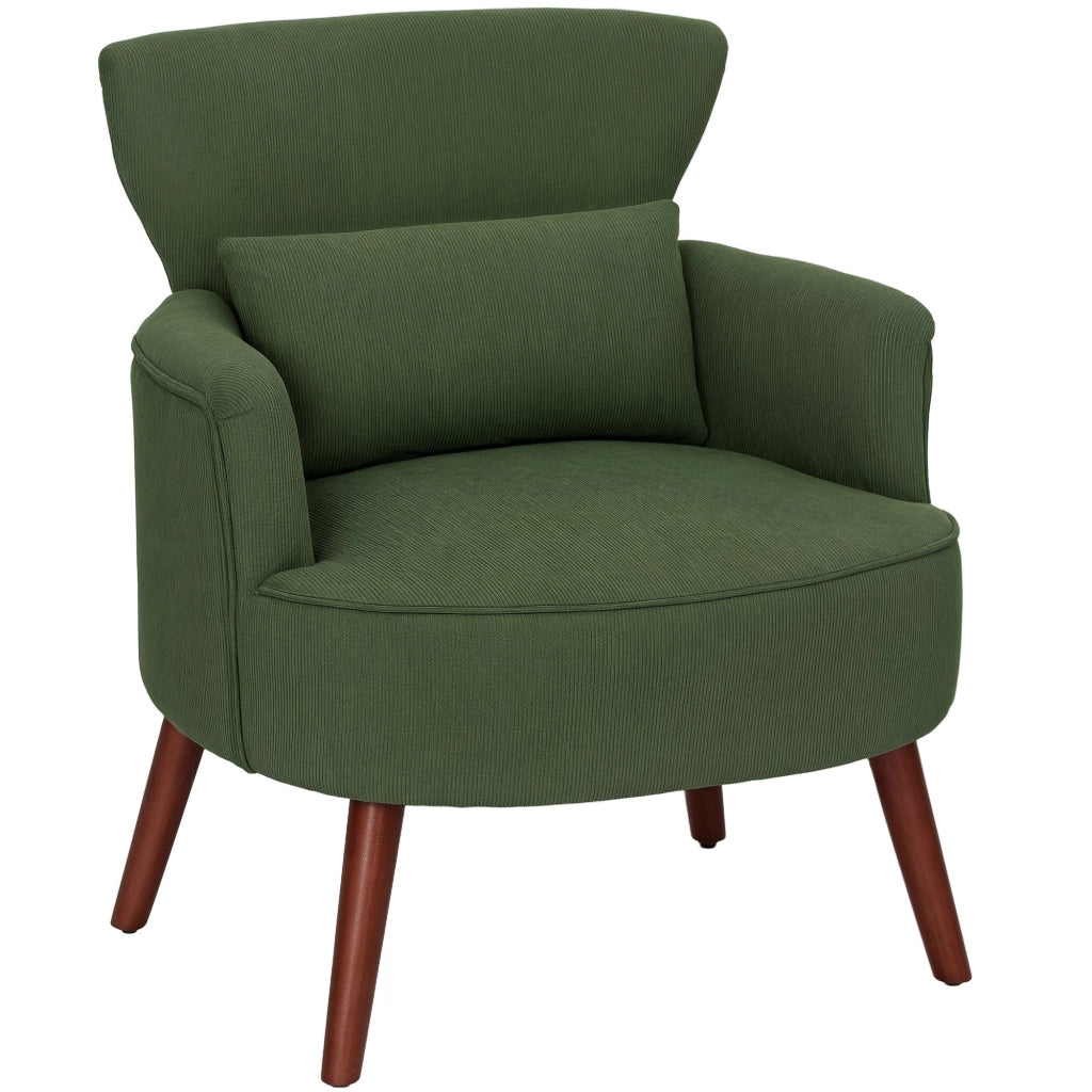 Poltrona Moderna da Camera Imbottita in Velluto Verde