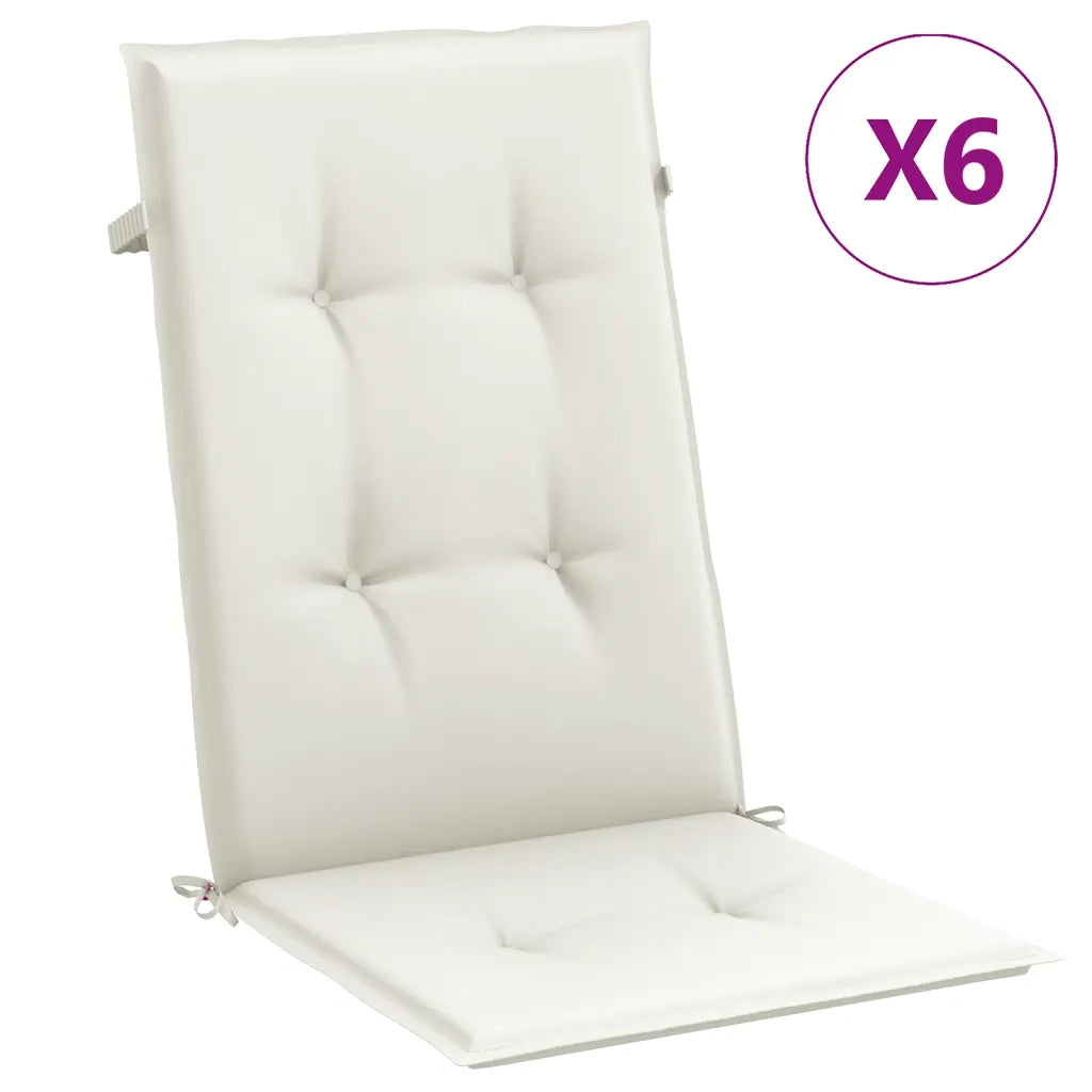Cuscini Sedia Schiena Alta 6 Crema MÃ©lange 120x50x4 Tessuto