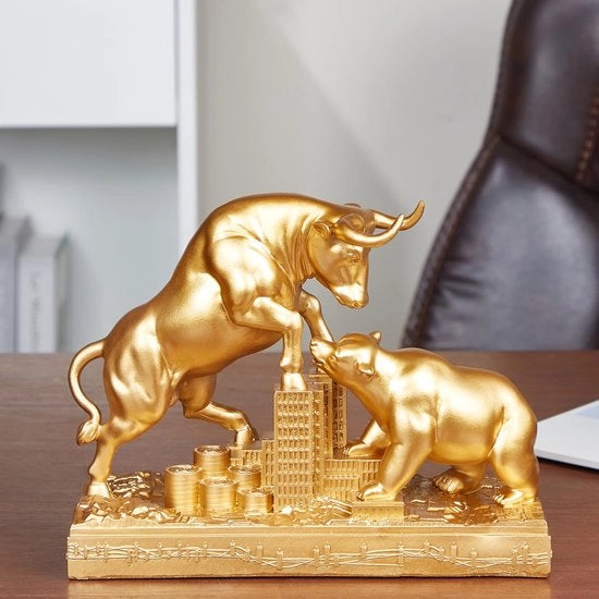 Stemma di Toro e Bue, decorazione in poliester, regalo per amministratori di patrimonio e investitori, adatto per camera da letto, studio, cantina, ufficio, dono d'arte.
