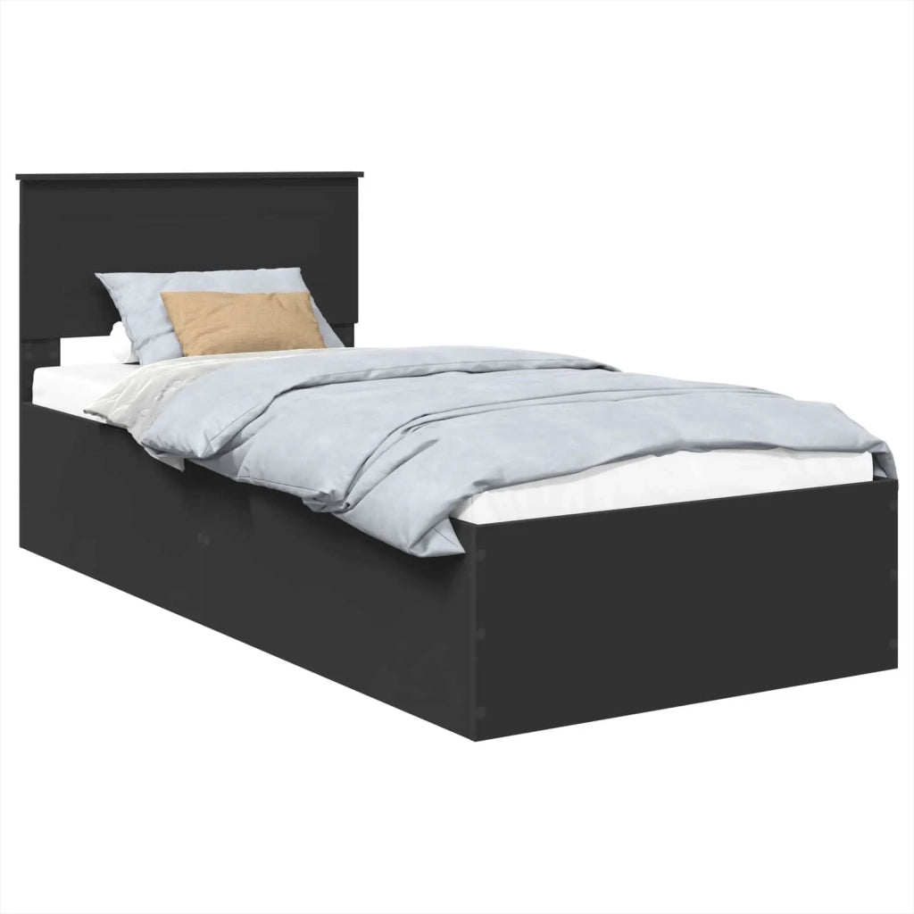 Struttura del letto Nero 75 x 190 cm Legno multistrato