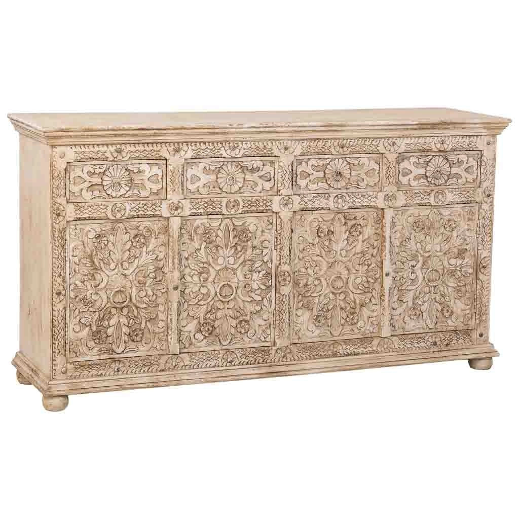 Credenza in legno beige 180x45x96