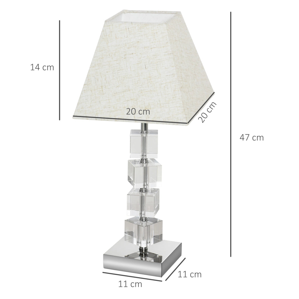 Easycomfort Lampada da Tavolo Moderna con Cristalli Girevoli, Attacco E14, Abat jour da Comodino, Casa e Ufficio