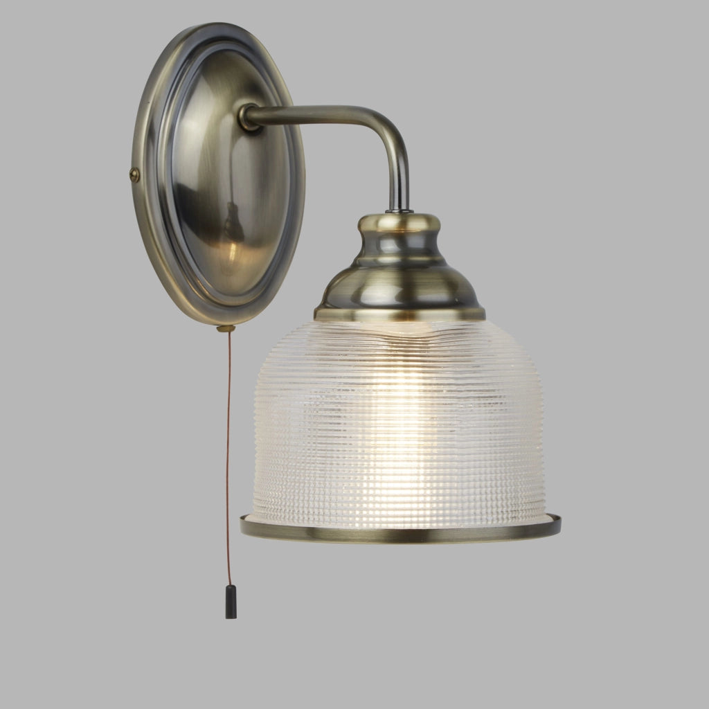 Applique Contemporanea Bistrot Ii Acciaio Ottone Vetro Trasparente 1 Luce E27