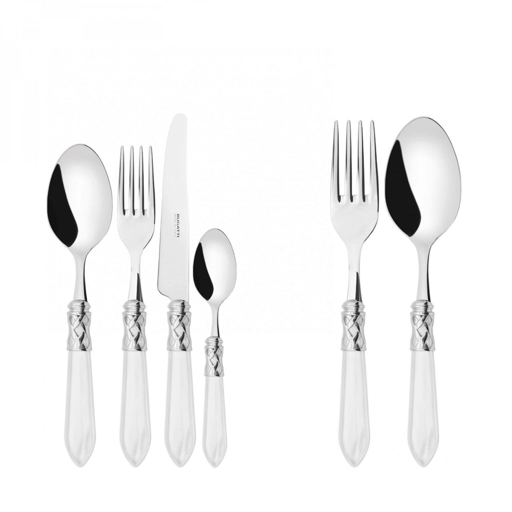 ALADDIN Ghiera Cromata, Posate Set 50 pz, Scatola Legno Wengè,