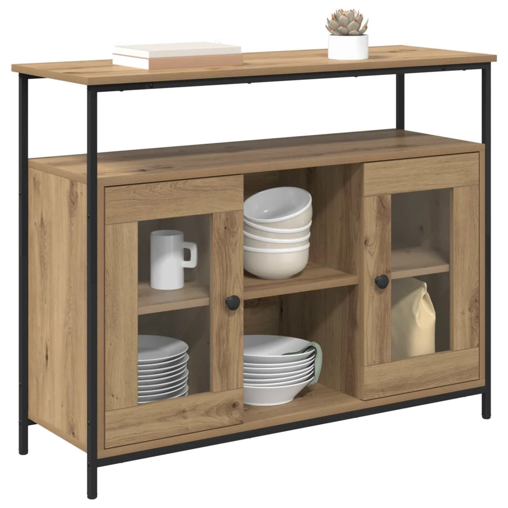Credenza | Madia | Buffet da pranzo | Armadio da pranzo Rovere artigianale 100 x 35 x 80 cm Legno multistrato