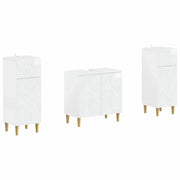 Set di Armadi da Bagno da 2 Pezzi DELFT Bianco Lucido 3418030