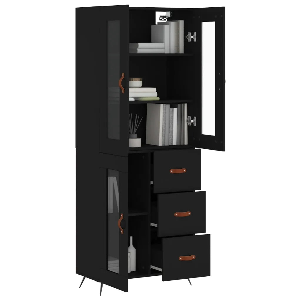 Credenza Nera 69,5x34x180 cm in Legno Multistrato 3198570