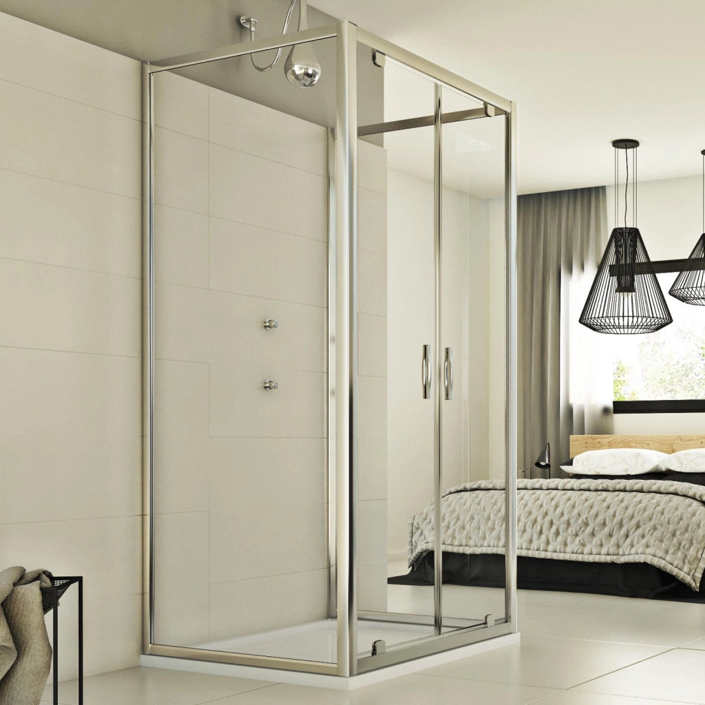 Box Doccia 3 lati 80x80x80 CM H198 trasparente mod. Cristal Trio 2 Ante