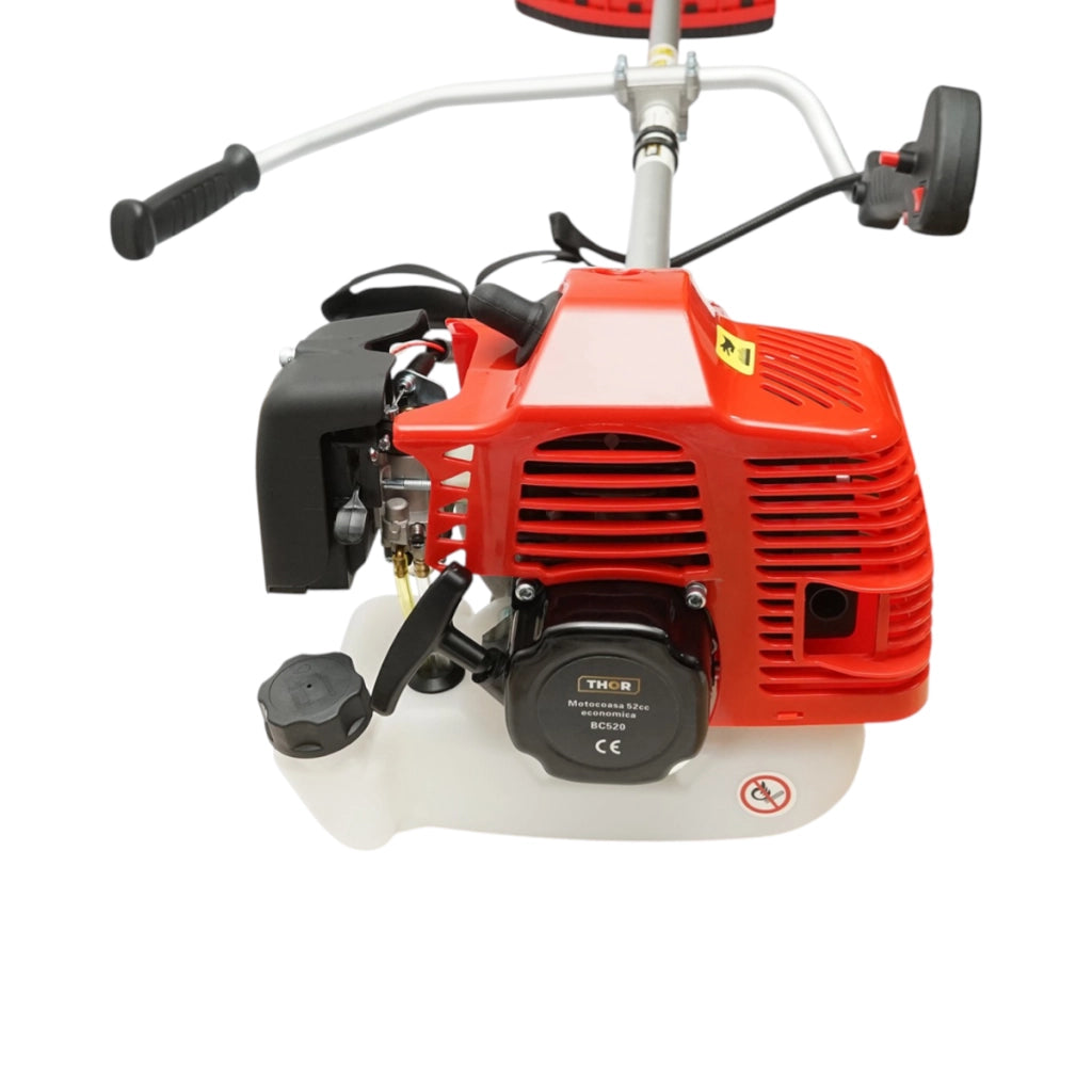 Decespugliatore professionale a benzina Economico 3HP, 2T 52cc, velocità 7500rpm, disco 3T, tamburo filo, kit accessori incluso THOR