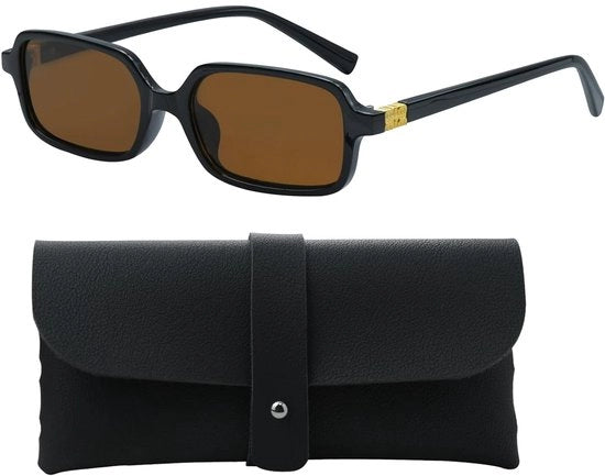 Occhiali da sole rettangolari - stile anni '90 - unisex - nero
